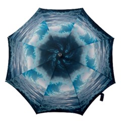 Thunderstorm Storm Tsunami Waves Ocean Sea Hook Handle Umbrellas (small) by Ravend