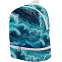 Thunderstorm Tsunami Tidal Wave Ocean Waves Sea Zip Bottom Backpack View1