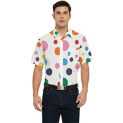 Polka Dot Men s Short Sleeve Pocket Shirt  by 8989