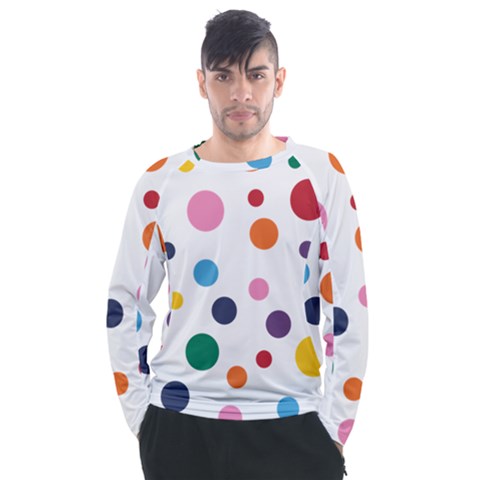 Polka Dot Men s Long Sleeve Raglan Tee by 8989