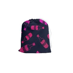 Wine Wine Bottles Background Graphic Drawstring Pouch (small) by Ravend