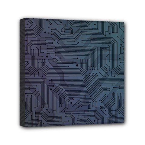 Circuit Board Circuits Mother Board Computer Chip Mini Canvas 6  X 6  (stretched) by Ravend