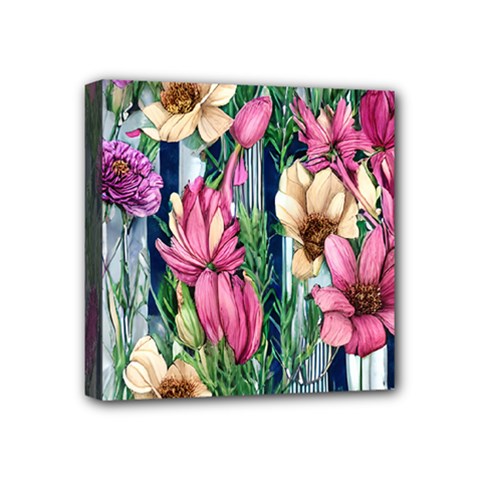 Big And Bright Watercolor Flowers Mini Canvas 4  X 4  (stretched) by GardenOfOphir