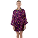 Purple Background Graphic Decor Backdrop Design Art Long Sleeve Satin Kimono View1