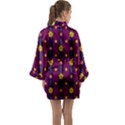 Purple Background Graphic Decor Backdrop Design Art Long Sleeve Satin Kimono View2