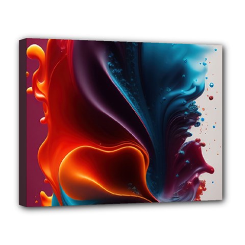 Ai Generated Swirl Splash Blaze Design Art Canvas 14  X 11  (stretched) by Ravend