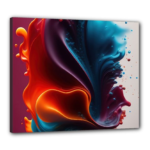 Ai Generated Swirl Splash Blaze Design Art Canvas 24  X 20  (stretched) by Ravend