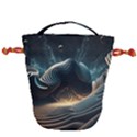 Ai Generated Swirl Space Design Fractal Light Drawstring Bucket Bag View2