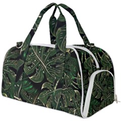Monstera Plant Tropical Jungle Leaves Pattern Burner Gym Duffel Bag by Ravend