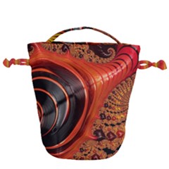 Fractal Background Pattern Texture Abstract Design Drawstring Bucket Bag by Ravend
