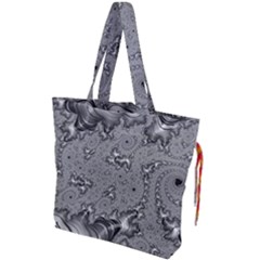 Fractal Background Pattern Texture Abstract Design Silver Drawstring Tote Bag by Ravend