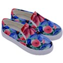 Classy Watercolor Flowers Kids  Canvas Slip Ons View3