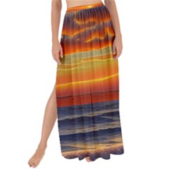 Nature s Sunset Over Beach Maxi Chiffon Tie-up Sarong by GardenOfOphir