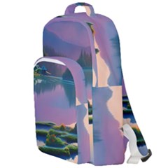 Astonishing Lake View Double Compartment Backpack by GardenOfOphir