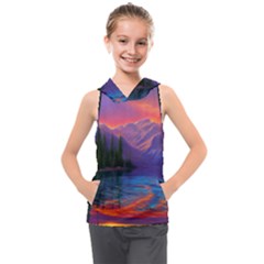 Magnificent Sunset Kids  Sleeveless Hoodie by GardenOfOphir