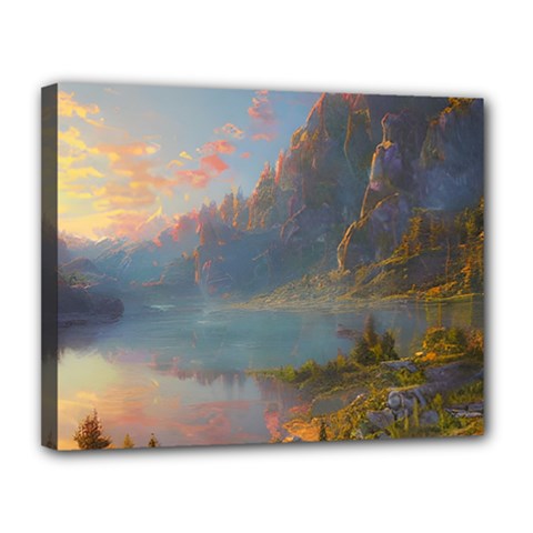 Marvelous Sunset Canvas 14  X 11  (stretched) by GardenOfOphir