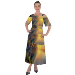 Remarkable Lake Sunset Shoulder Straps Boho Maxi Dress  by GardenOfOphir