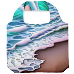 Shore Blue Ocean Waves Foldable Grocery Recycle Bag by GardenOfOphir