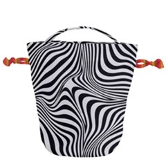 Pattern Geometric Lines Shapes Design Art Drawstring Bucket Bag by Ravend