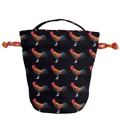 Background Pattern Chicken Fowl Cockerel Livestock Drawstring Bucket Bag by Ravend
