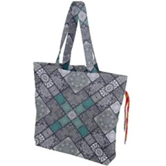 Mandala Decoration Floral Flower Indian Design Pattern Drawstring Tote Bag by Ravend