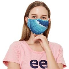 Simple Summer Wave Pattern Fitted Cloth Face Mask (adult) by GardenOfOphir