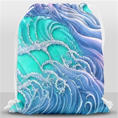 The Beauty Of Waves Drawstring Bag (large) by GardenOfOphir
