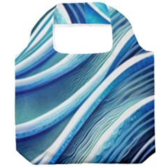 Blue Ocean Waves Foldable Grocery Recycle Bag by GardenOfOphir