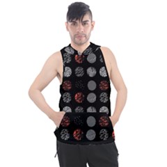 Black And Multicolored Polka Dot Artwork Digital Art Men s Sleeveless Hoodie by Jancukart