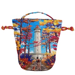 Lighthouse Drawstring Bucket Bag by artworkshop