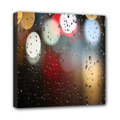 Rain On Window Mini Canvas 8  X 8  (stretched) by artworkshop