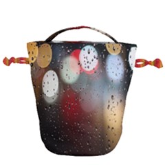 Rain On Window Drawstring Bucket Bag by artworkshop