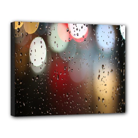 Rain On Window Canvas 14  X 11  (stretched) by artworkshop