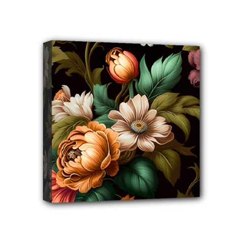 Floral Flower Blossom Bloom Flora Mini Canvas 4  X 4  (stretched) by Ravend