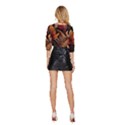 Ai Generated Leaves Tropical Palm Mid Sleeve Drawstring Hem Top View4