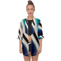 Feathers Pattern Design Blue Jay Texture Colors Open Front Chiffon Kimono View1