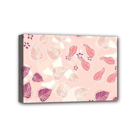 Leaves Foliage Boho Art Boho Style Pastel Nature Mini Canvas 6  X 4  (stretched) by Ravend
