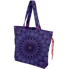 Shape Geometric Symmetrical Symmetry Drawstring Tote Bag by Ravend