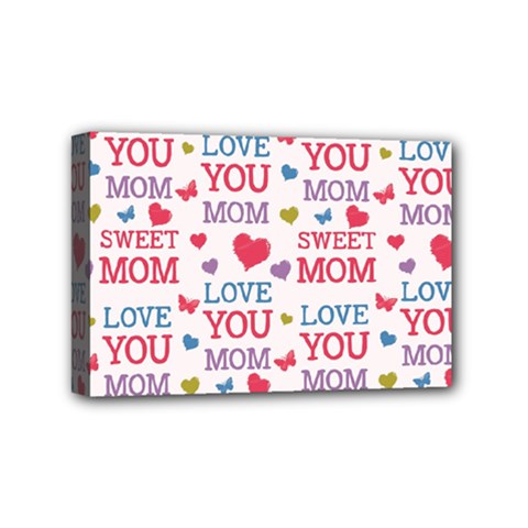 Love Mom Happy Mothers Day I Love Mom Graphic Mini Canvas 6  X 4  (stretched) by Ravend