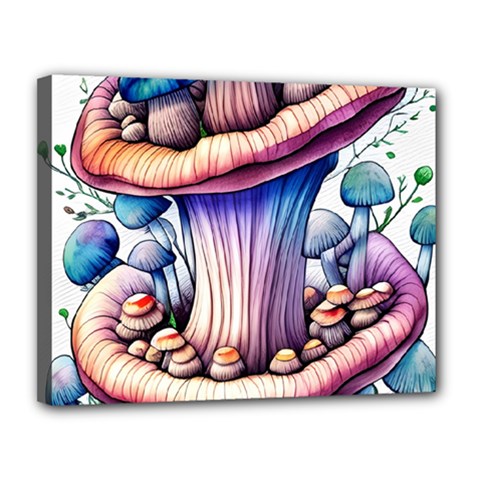 Charming Toadstool Canvas 14  X 11  (stretched) by GardenOfOphir