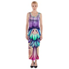 Psychedelic Mushroom For Sorcery And Theurgy Fitted Maxi Dress by GardenOfOphir