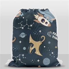Space Theme Art Pattern Design Wallpaper Drawstring Bag (small) by Ravend