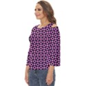 Pink Donuts Pink Filling On Black Cut Out Wide Sleeve Top View2