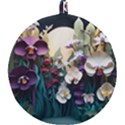Ai Generated Flower Orchids Bloom Flora Nature Round Trivet View1