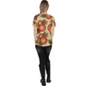 Flowers Leaves Pattern Flora Botany Drawing Art Women s V-Neck Scrub Top View4
