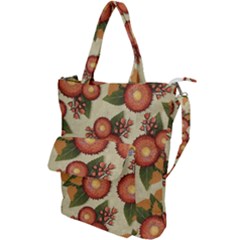 Flowers Leaves Pattern Flora Botany Drawing Art Shoulder Tote Bag by Ravend