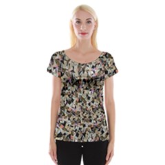 Mystic Geometry Abstract Print Cap Sleeve Top by dflcprintsclothing