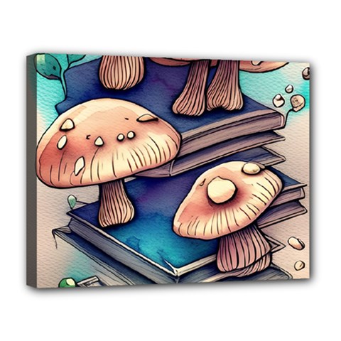 Mushroom Cloud Legerdemain Portobello Warlock Canvas 14  X 11  (stretched) by GardenOfOphir