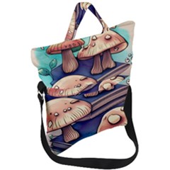 Mushroom Cloud Legerdemain Portobello Warlock Fold Over Handle Tote Bag by GardenOfOphir