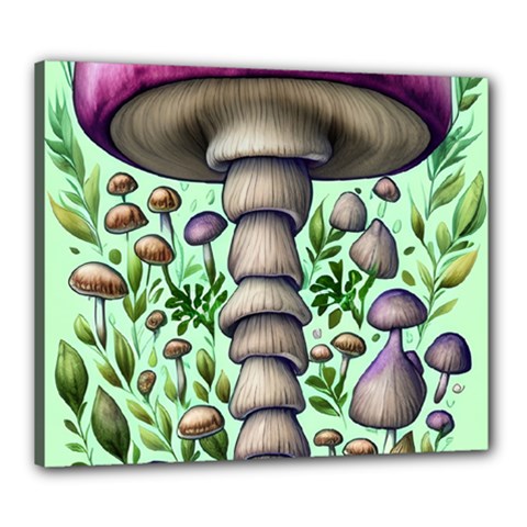 Forest Mushrooms Canvas 24  X 20  (stretched) by GardenOfOphir